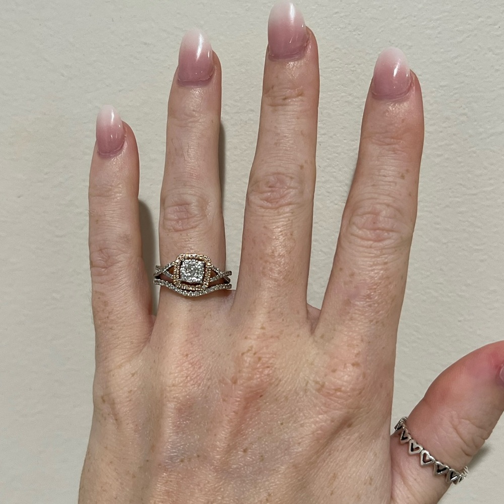 Simply Vera Vera Wang 14K Gold 1/2 Carat Diamond Ring & Wedding Band